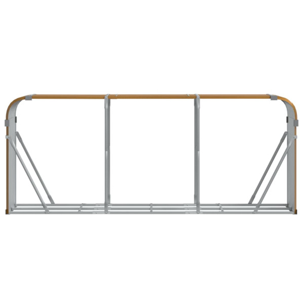 Suporte de lenha 234x45x100 cm aço galvanizado aspeto de madeira M 4