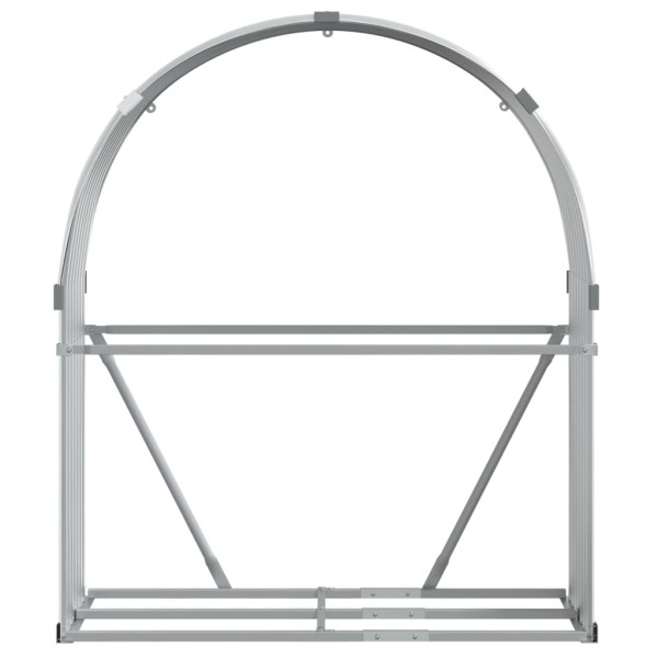 Suporte de lenha 120x45x140 cm aço galvanizado cinza-claro M 4