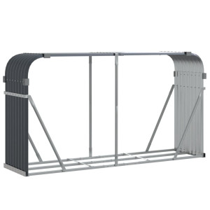 Suporte de lenha 180x45x100 cm aço galvanizado antracite H