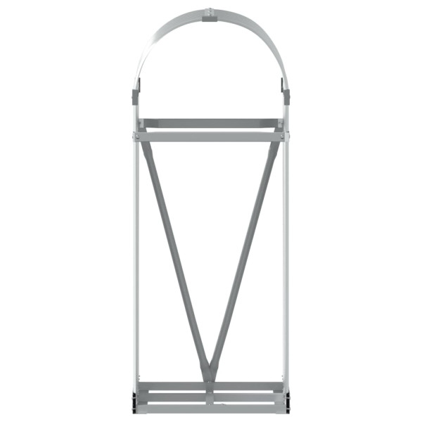 Suporte de lenha 40x45x100 cm aço galvanizado prateado M 4