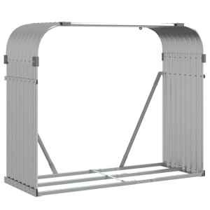 Suporte de lenha 120x45x100 cm aço galvanizado prateado H