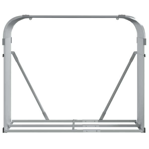 Suporte de lenha 120x45x100 cm aço galvanizado prateado M 4