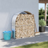 Leñero de acero galvanizado plateado 120x45x140 cm 1