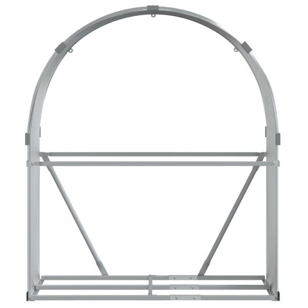 Suporte de lenha 120x45x140 cm aço galvanizado prateado M 4