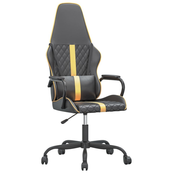 Silla gaming cuero sintético negro y dorado M 2