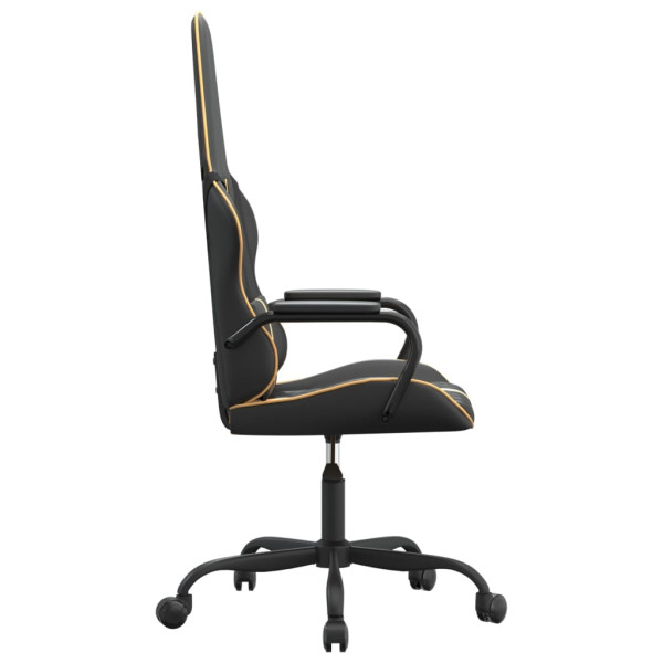 Silla gaming cuero sintético negro y dorado M 4