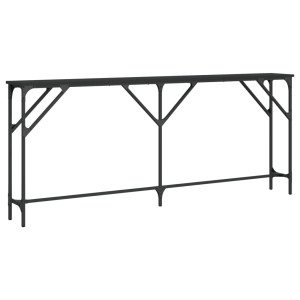 Mesa consola madera de ingeniería negro 180x23x75 cm H