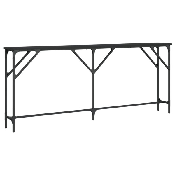 Mesa consola madera de ingeniería negro 180x23x75 cm M 2