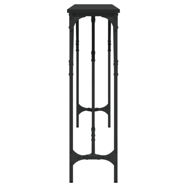 Mesa consola madera de ingeniería negro 180x23x75 cm M 5