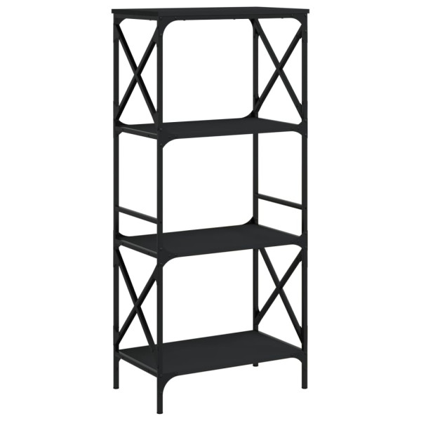Librería de 4 estantes madera ingeniería negro 59x35x132 cm M 2