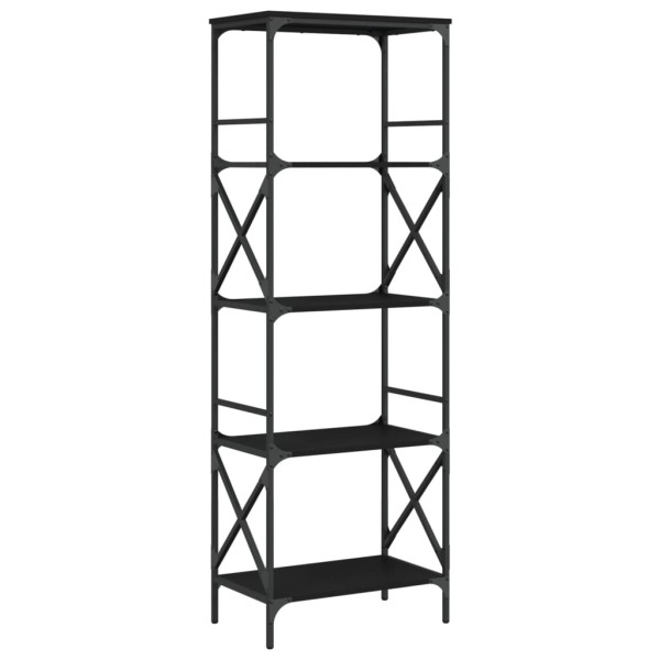 Librería de 5 estantes madera ingeniería negro 59x35x171 cm M 2
