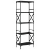 Librería de 5 estantes madera ingeniería negro 59x35x171 cm 2