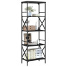 Librería de 5 estantes madera ingeniería negro 59x35x171 cm 3