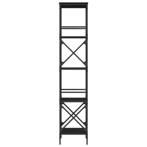 Librería de 5 estantes madera ingeniería negro 59x35x171 cm M 5