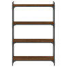 Librería 4 estantes madera ingeniería roble marrón 80x30x120 cm 4
