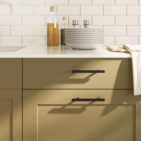 Tiradores para armarios 20 uds acero inoxidable negro 96 mm D