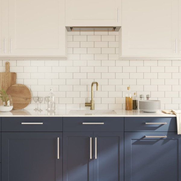 Puxadores para móveis 10 pcs 192 mm aço inoxidável prateado M 4