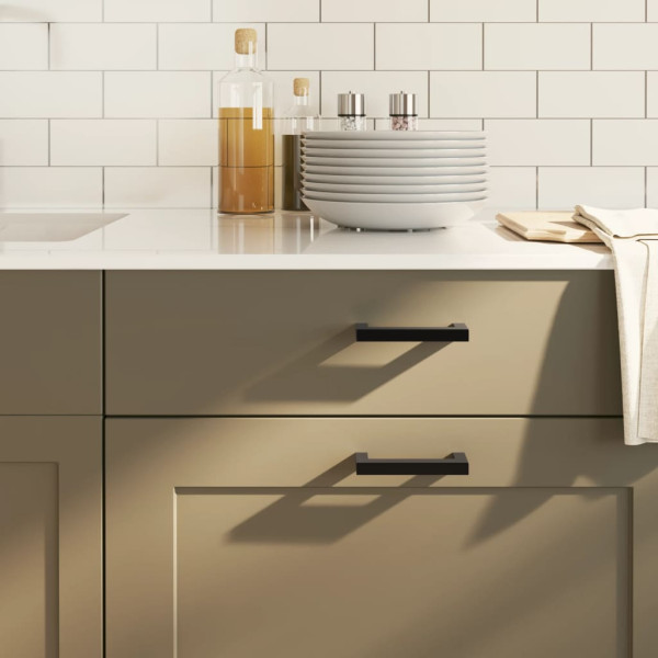 Tiradores para armarios 20 uds acero inoxidable negro 96 mm D