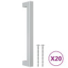 Puxadores para móveis 20 pcs 160 mm aço inoxidável prateado 2