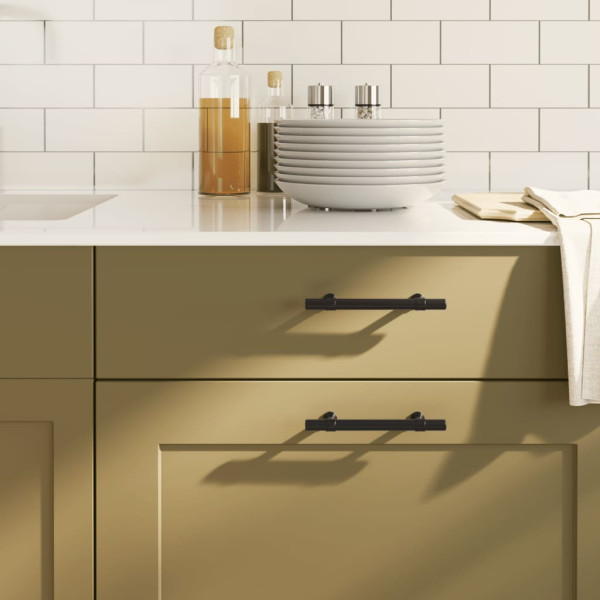 Tiradores para armarios 20 uds acero inoxidable negro 96 mm D