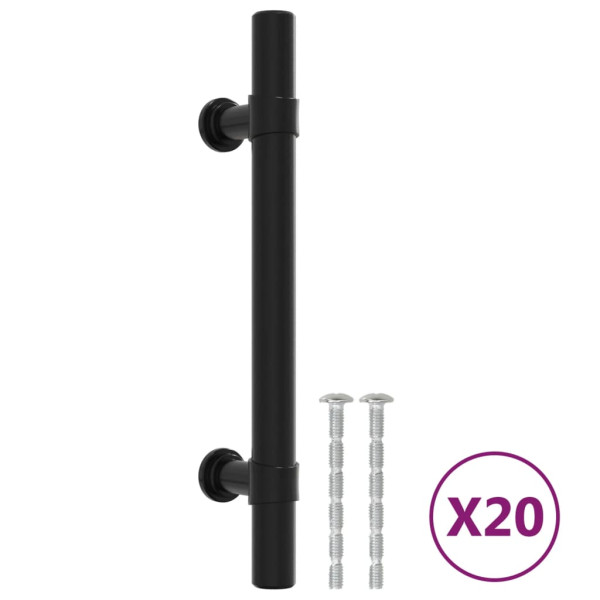 Tiradores para armarios 20 uds acero inoxidable negro 96 mm M 2