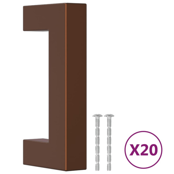 Puxadores para móveis 20 pcs 64 mm aço inoxidável bronze M 2