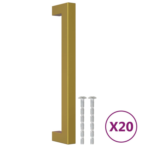 Tiradores para armarios 20 uds acero inoxidable dorado 160 mm M 2