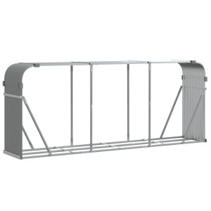Suporte de lenha 234x45x100 cm aço galvanizado cinza-claro H