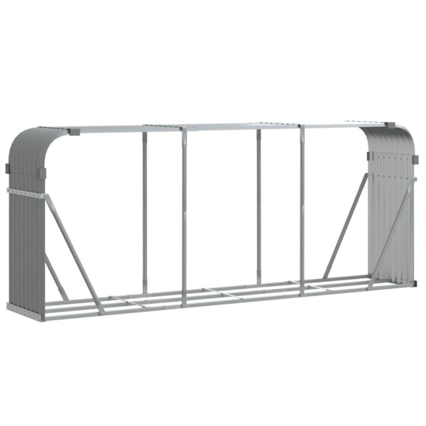 Suporte de lenha 234x45x100 cm aço galvanizado cinza-claro M 2