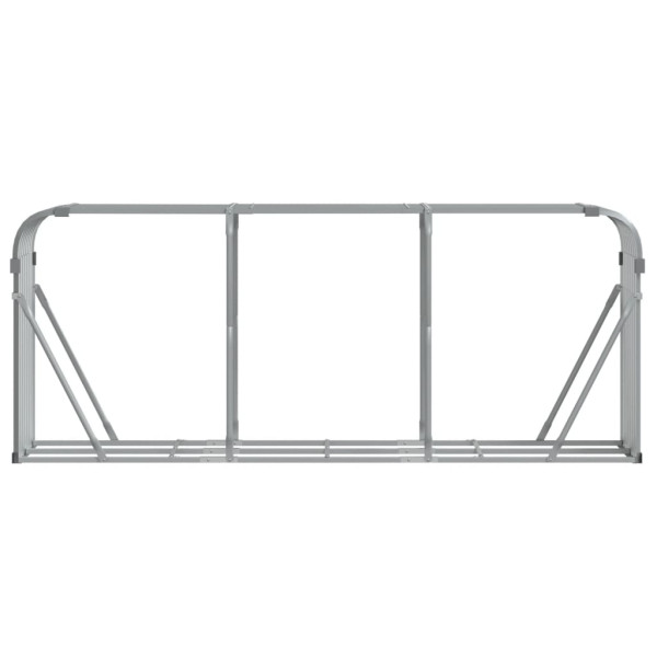 Suporte de lenha 234x45x100 cm aço galvanizado cinza-claro M 4