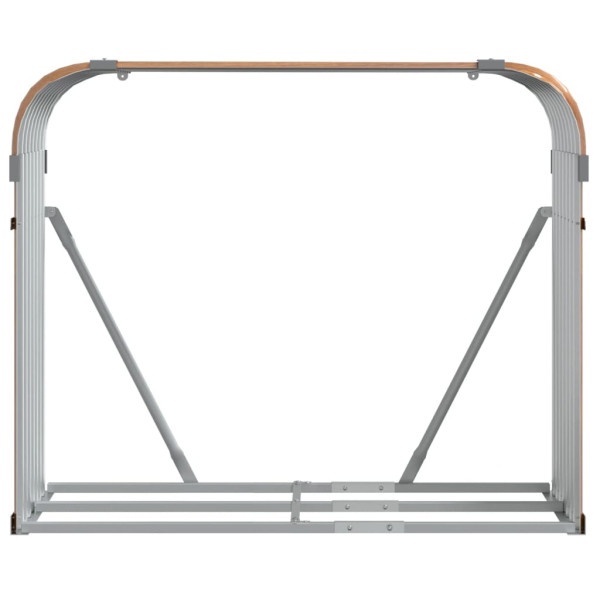 Suporte de lenha 120x45x100 cm aço galvanizado aspeto de madeira M 4