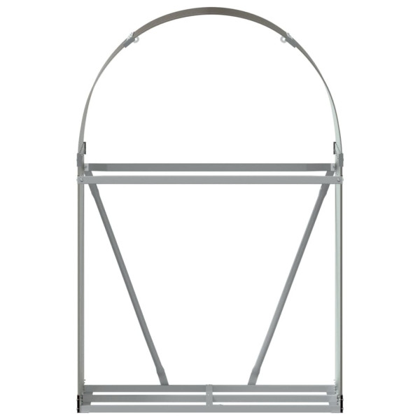 Suporte de lenha 80x45x120 cm aço galvanizado castanho M 4
