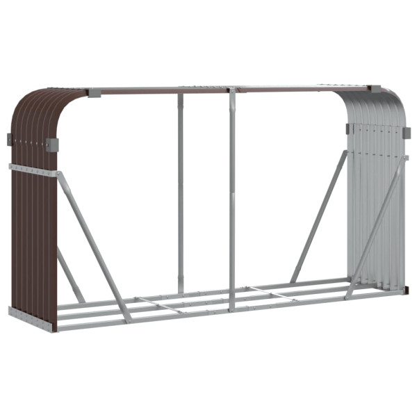 Suporte de lenha 180x45x100 cm aço galvanizado castanho M 2
