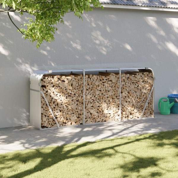 Leñero de acero galvanizado plateado 234x45x100 cm D