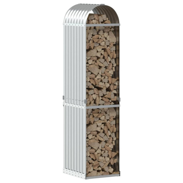 Suporte de lenha 40x45x170 cm aço galvanizado prateado M 3