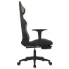 Silla gaming con reposapiés tela negro y gris taupe 4