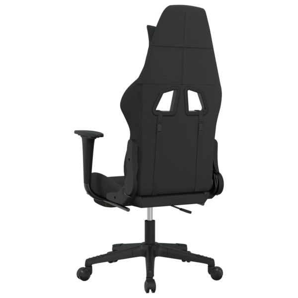 Silla gaming con reposapiés tela negro y gris taupe M 5