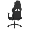 Silla gaming con reposapiés tela negro y gris taupe 5