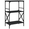 Librería de 3 estantes madera ingeniería negro 56x35x90.5 cm 2