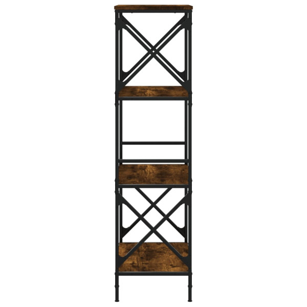 Librería 4 estantes madera ingeniería roble ahumado 59x35x132cm M 5