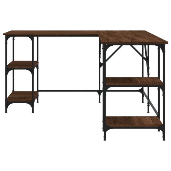 Escritorio madera de ingeniería roble marrón 139x139x75 cm M 5