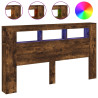 Cabecero LED madera ingeniería roble ahumado 180x18.5x103.5 cm 2