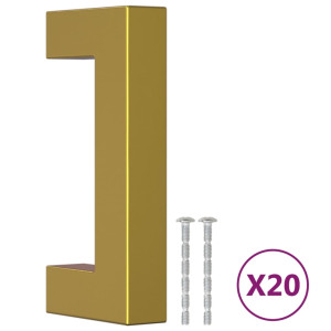 Tiradores para armarios 20 uds acero inoxidable dorado 64 mm H