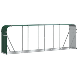 Leñero de acero galvanizado verde 300x45x100 cm H