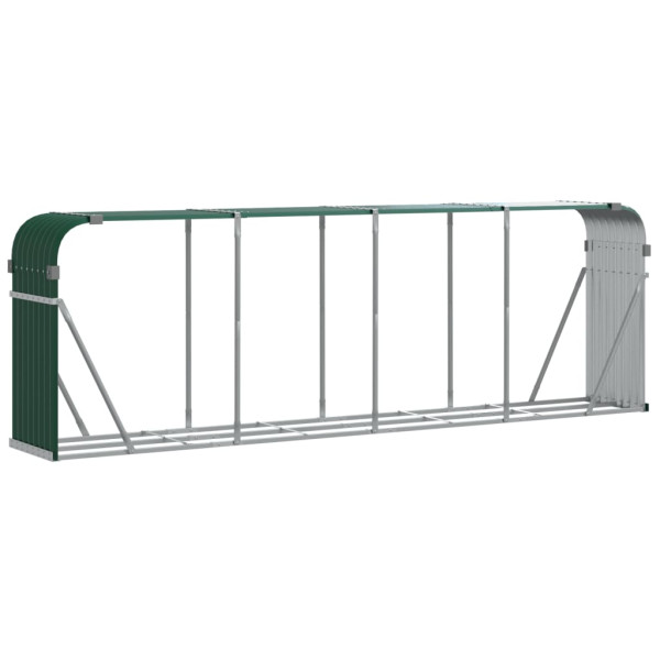 Suporte de lenha 300x45x100 cm aço galvanizado verde M 2