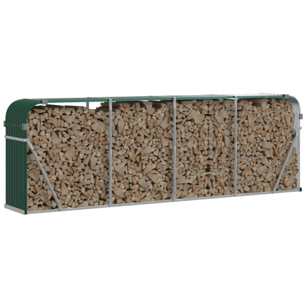Suporte de lenha 300x45x100 cm aço galvanizado verde M 3