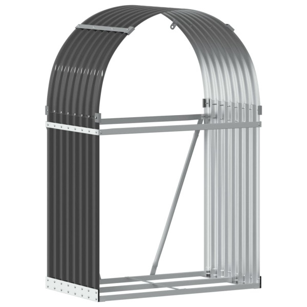 Suporte de lenha 80x45x120 cm aço galvanizado antracite M 2