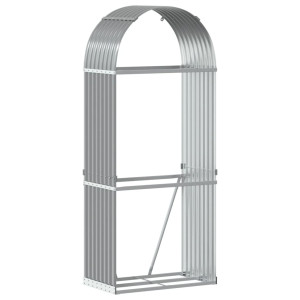 Suporte de lenha 80x45x190 cm aço galvanizado cinza-claro H