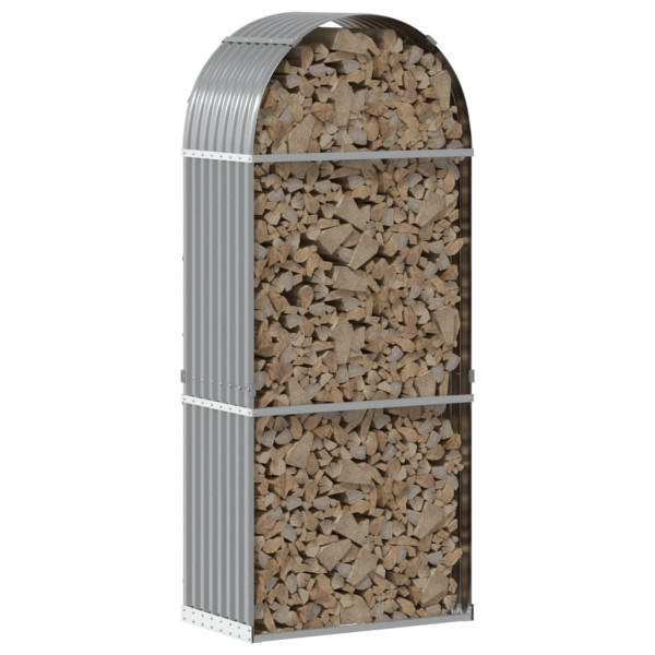 Leñero de acero galvanizado gris claro 80x45x190 cm M 3