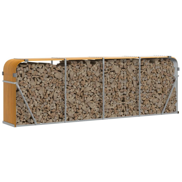 Leñero de acero galvanizado marrón claro 300x45x100 cm M 3